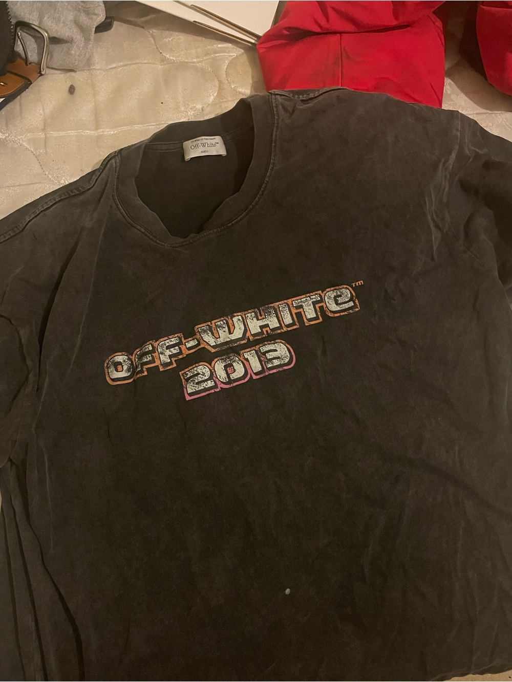 Off White Black Cotton Digit Bacchus Slim T-Shirt. size xl